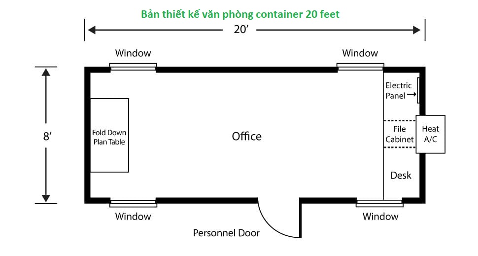 thiết kế container 20 feet